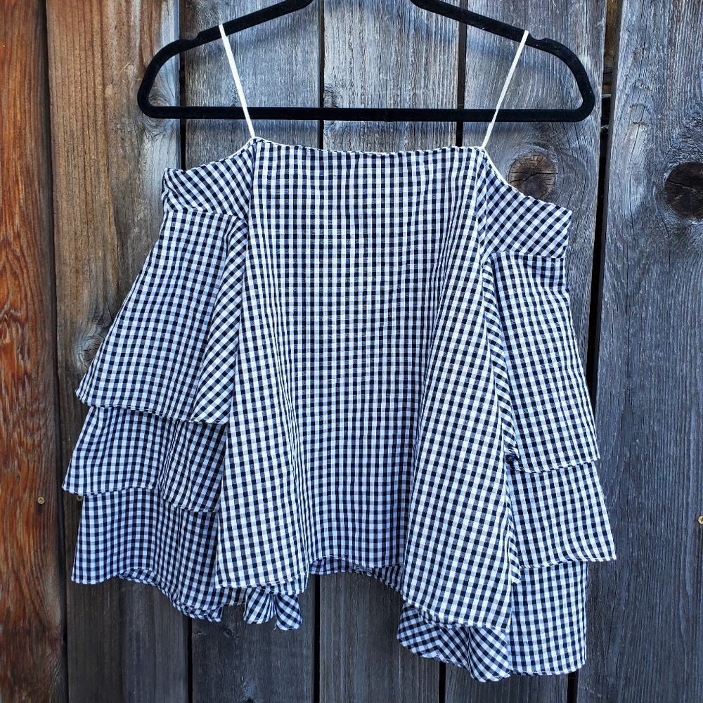 Revolve Endless Rose Gingham Off the Shoulder Top